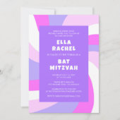 Moderne wervelster van David Custom Bar Bat Mitzva Kaart (Voorkant)