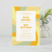 Moderne wervelster van David Custom Bar Bat Mitzva Kaart (Staand voorkant)