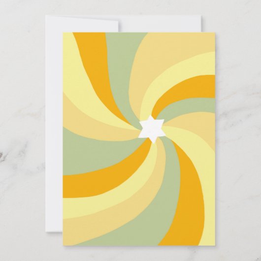 Moderne wervelster van David Custom Bar Bat Mitzva Kaart (Achterkant)