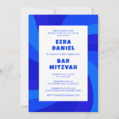 Moderne wervelster van David Custom Bar Bat Mitzva Kaart (Voorkant)