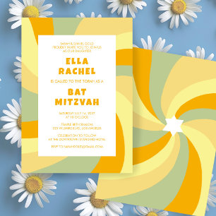 Moderne wervelster van David Custom Bar Bat Mitzva Kaart