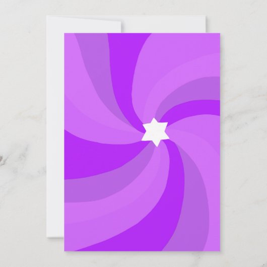 Moderne wervelster van David Custom Bar Bat Mitzva Kaart (Achterkant)