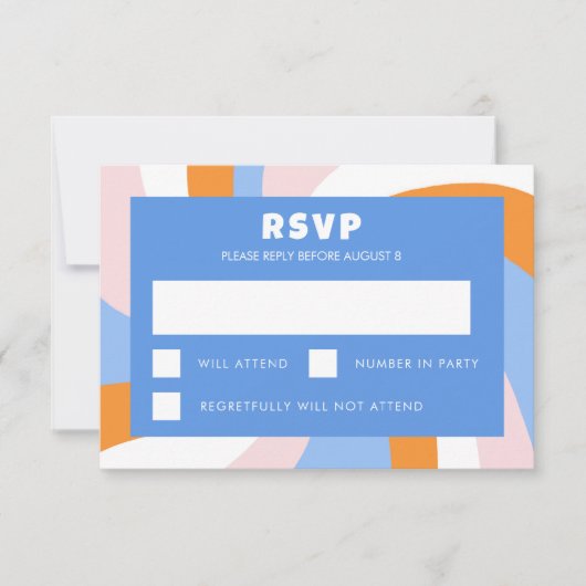 Moderne wervelster van David Custom Bar Bat Mitzva RSVP Kaartje (Voorkant)