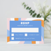 Moderne wervelster van David Custom Bar Bat Mitzva RSVP Kaartje (Staand voorkant)