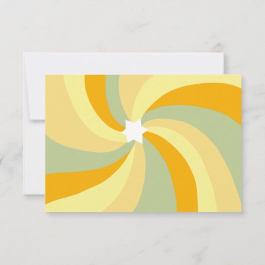 Moderne wervelster van David Custom Bar Bat Mitzva RSVP Kaartje (Achterkant)