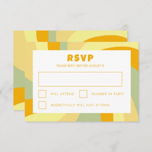 Moderne wervelster van David Custom Bar Bat Mitzva RSVP Kaartje (Voorkant / Achterkant)