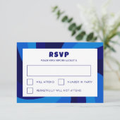 Moderne wervelster van David Custom Bar Bat Mitzva RSVP Kaartje (Staand voorkant)