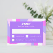 Moderne wervelster van David Custom Bar Bat Mitzva RSVP Kaartje (Staand voorkant)