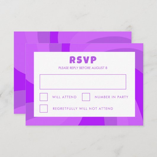 Moderne wervelster van David Custom Bar Bat Mitzva RSVP Kaartje (Voorkant / Achterkant)