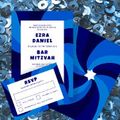 Moderne wervelster van David Custom Bar Bat Mitzva RSVP Kaartje