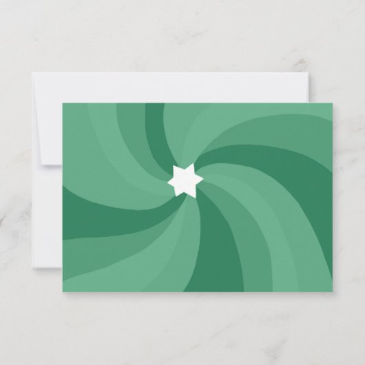 Moderne wervelster van David Custom Bar Bat Mitzva RSVP Kaartje (Achterkant)