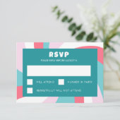 Moderne wervelster van David Custom Bar Bat Mitzva RSVP Kaartje (Staand voorkant)