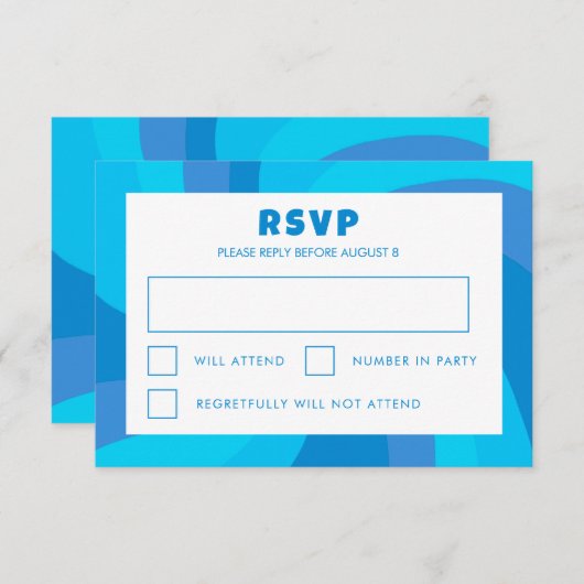 Moderne wervelster van David Custom Bar Bat Mitzva RSVP Kaartje (Voorkant / Achterkant)