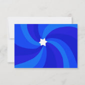 Moderne wervelster van David Custom Bar Bat Mitzva RSVP Kaartje (Achterkant)