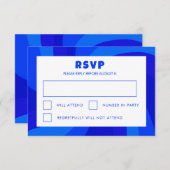 Moderne wervelster van David Custom Bar Bat Mitzva RSVP Kaartje (Voorkant / Achterkant)