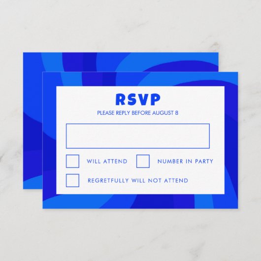 Moderne wervelster van David Custom Bar Bat Mitzva RSVP Kaartje (Voorkant / Achterkant)