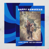 Moderne wervelster van David HAPPY HANUKKAH CUSTOM Feestdagenkaart (Voorkant / Achterkant)