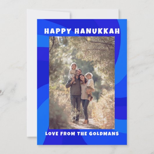 Moderne wervelster van David HAPPY HANUKKAH CUSTOM Feestdagenkaart (Voorkant)