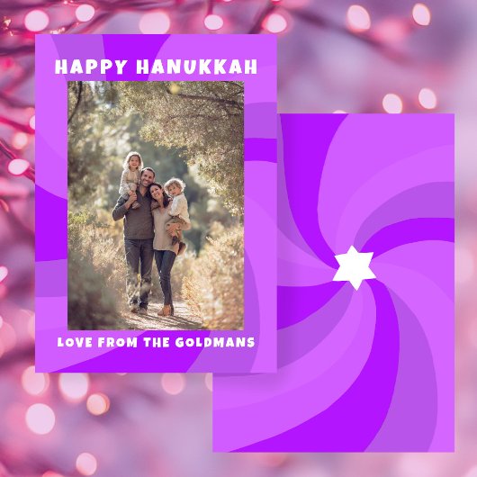 Moderne wervelster van David HAPPY HANUKKAH CUSTOM Feestdagenkaart