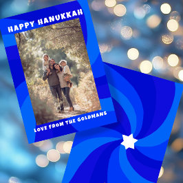 Moderne wervelster van David HAPPY HANUKKAH CUSTOM Feestdagenkaart