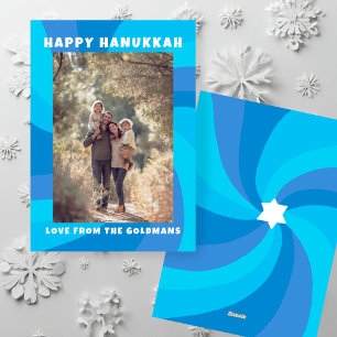Moderne wervelster van David HAPPY HANUKKAH CUSTOM Feestdagenkaart