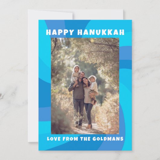 Moderne wervelster van David HAPPY HANUKKAH CUSTOM Feestdagenkaart (Voorkant)