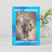 Moderne wervelster van David HAPPY HANUKKAH CUSTOM Feestdagenkaart (Staand voorkant)