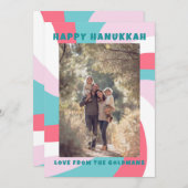 Moderne wervelster van David HAPPY HANUKKAH CUSTOM Feestdagenkaart (Voorkant / Achterkant)