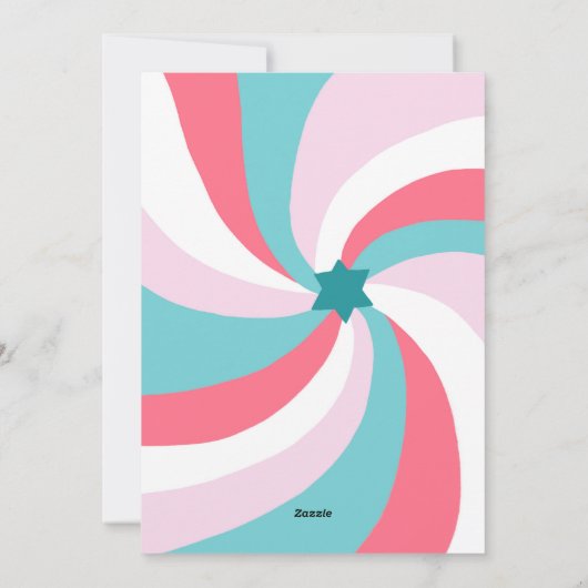 Moderne wervelster van David HAPPY HANUKKAH CUSTOM Feestdagenkaart (Achterkant)