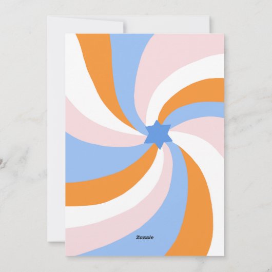 Moderne wervelster van David HAPPY HANUKKAH CUSTOM Feestdagenkaart (Achterkant)