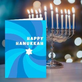 Moderne wervelster van David HAPPY HANUKKAH HOLIDA Kaart
