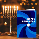 Moderne wervelster van David HAPPY HANUKKAH HOLIDA Kaart<br><div class="desc">Perfecte kaart voor een Joods feest! Met de hand gemaakte kunst voor jou. VOLLEDIG ! Klik hierboven op "Personaliseren" om de tekst te bewerken. Klik op "Bewerken met ontwerpgereedschap" om de lettertypen, kleuren en plaatsingen aan te passen. Design is ook beschikbaar als digitale download om direct te verzenden en te...</div>