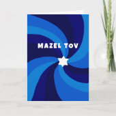 Moderne wervelster van David MAZEL TOV Bar Mitzvah Kaart (Voorkant)