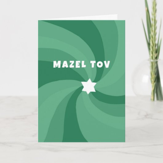 Moderne wervelster van David MAZEL TOV Bar Mitzvah Kaart (Voorkant)