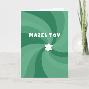 Moderne wervelster van David MAZEL TOV Bar Mitzvah Kaart
