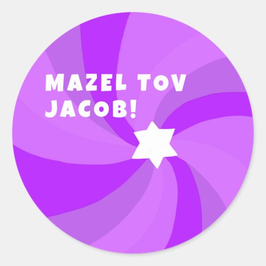 Moderne Wervelster van David MAZEL TOV CUSTOM Ronde Sticker (Voorkant)