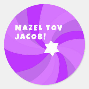 Moderne Wervelster van David MAZEL TOV CUSTOM Ronde Sticker