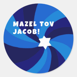 Moderne Wervelster van David MAZEL TOV CUSTOM Ronde Sticker
