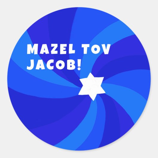 Moderne Wervelster van David MAZEL TOV CUSTOM Ronde Sticker (Voorkant)