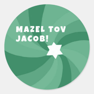 Moderne Wervelster van David MAZEL TOV CUSTOM Ronde Sticker