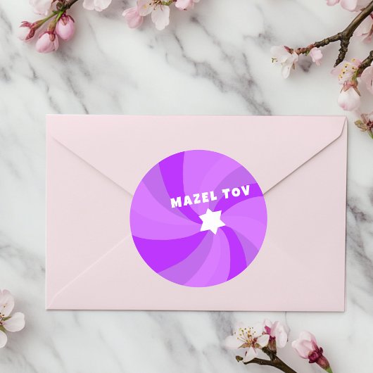 Moderne wervelster van David MAZEL TOV Mitswa Ronde Sticker