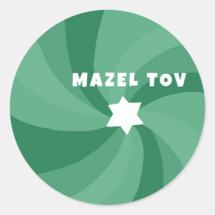 Moderne wervelster van David MAZEL TOV Mitswa Ronde Sticker