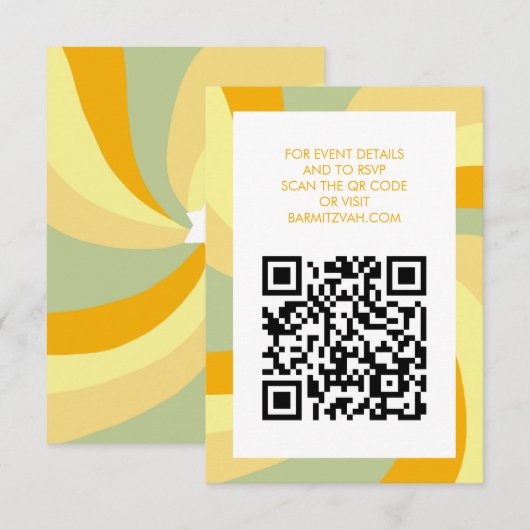 Moderne wervelster van David QR Code Bar Bat Mitsw Informatiekaartje (Voorkant / Achterkant)
