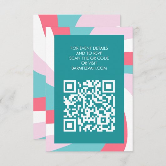 Moderne wervelster van David QR Code Bar Bat Mitsw Informatiekaartje (Voorkant / Achterkant)