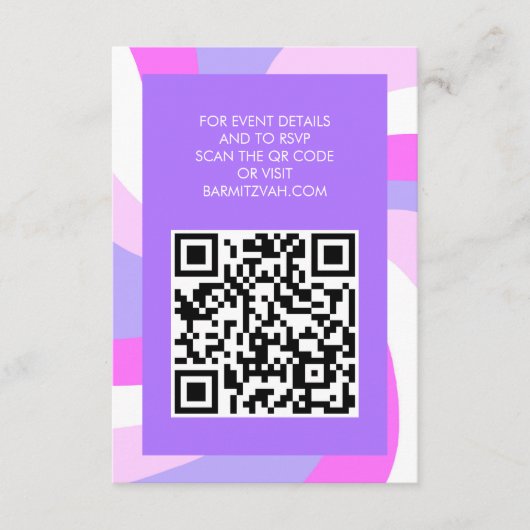 Moderne wervelster van David QR Code Bar Bat Mitsw Informatiekaartje (Voorkant)