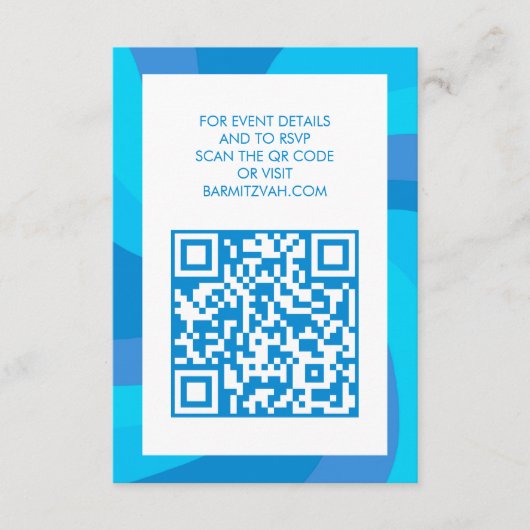 Moderne wervelster van David QR Code Bar Bat Mitsw Informatiekaartje (Voorkant)
