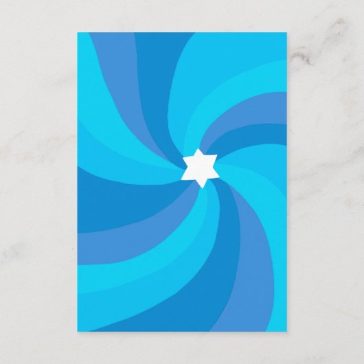 Moderne wervelster van David QR Code Bar Bat Mitsw Informatiekaartje (Achterkant)