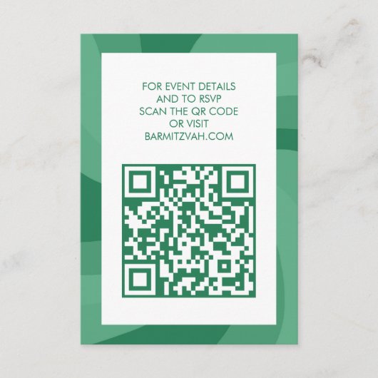 Moderne wervelster van David QR Code Bar Bat Mitsw Informatiekaartje (Voorkant)