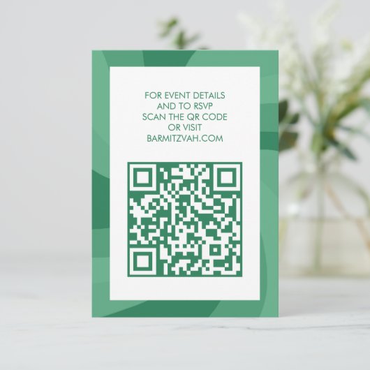 Moderne wervelster van David QR Code Bar Bat Mitsw Informatiekaartje (Staand voorkant)