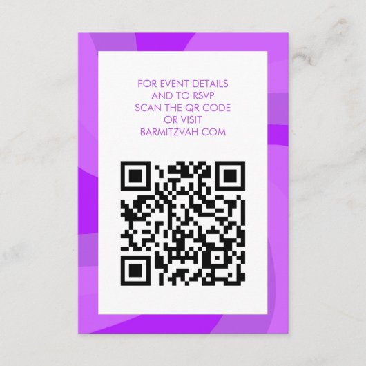Moderne wervelster van David QR Code Bar Bat Mitsw Informatiekaartje (Voorkant)